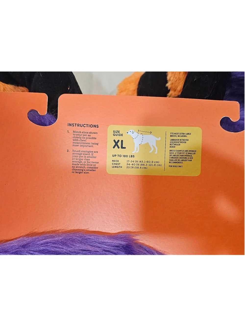 Boots & Barkley Dog Pet Costume Purple Orange Monster Spider Size XL